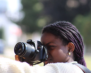 Student practicing photography