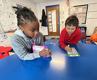 Two students learning together